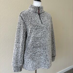Weatherproof Vintage Sherpa Pullover Grey 1/4 Zip Cozy Soft Size S